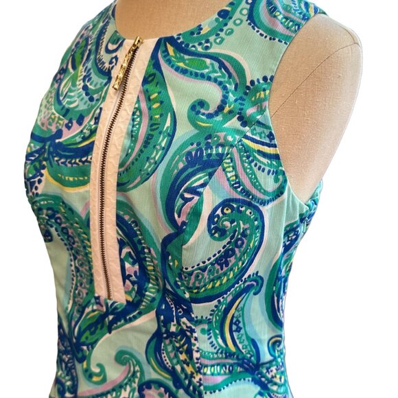 Lily Pulitzer Penelope Poolside Blue Shift, Size 2 - Picture 3 of 8